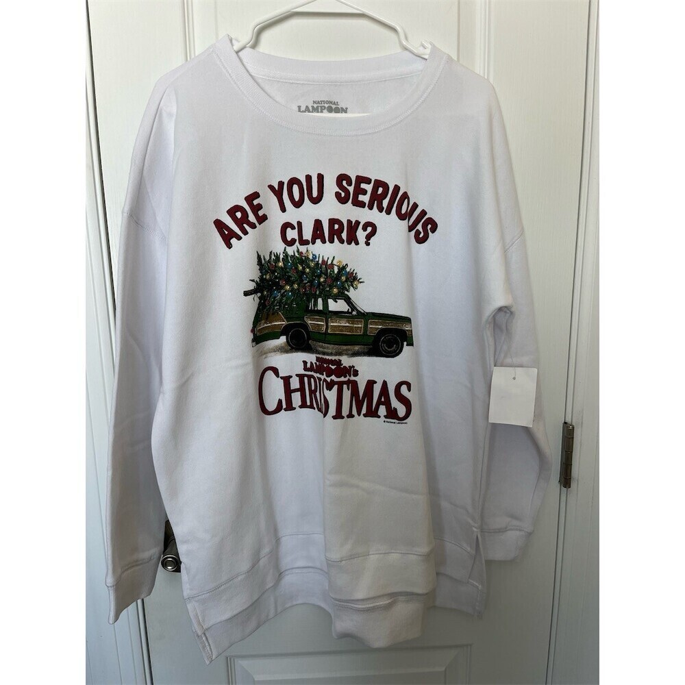 🆕 National Lampoon's Christmas Vacation Sweatshirt Women’s 1X White Crewneck